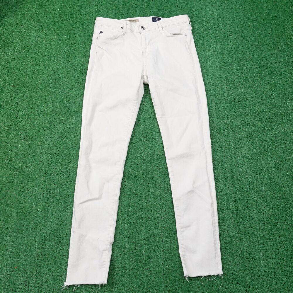 ADRIANO GOLDSCHMIED THE MIDDI ANKLE WHITE DENIM JEANS WOMENS SZ‎ 28 28R